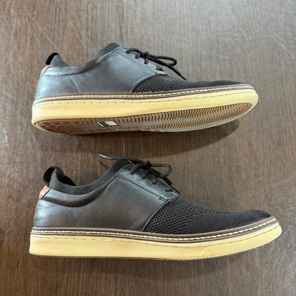 Johnson and Murphy Men's Black Knit Lace-Up Casual Shoes Sz 8.5
